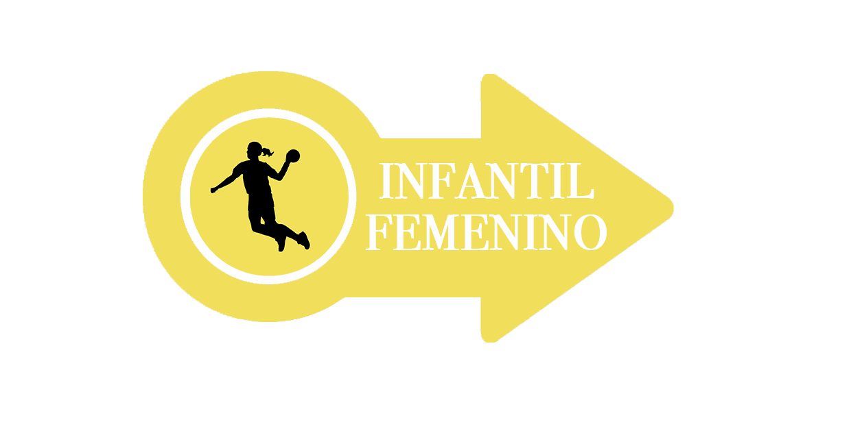 flecha dorada con la silueta de una jugadora y el texto de Infantil Femenino