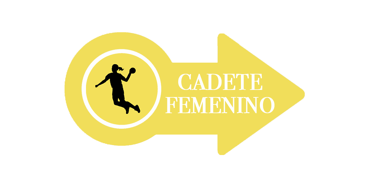 flecha dorada con la silueta de una jugadora y el texto de Cadete Femenino