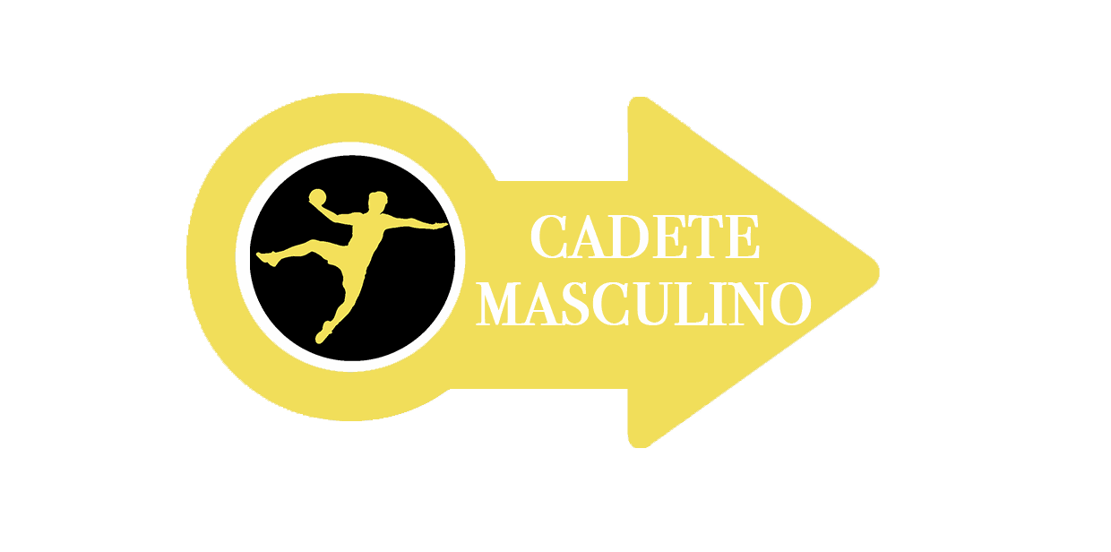 Equipo Cadete Masculino CBMP Rayito Salinero flecha dorada con la silueta de un jugador y el texto de Cadete Masculino